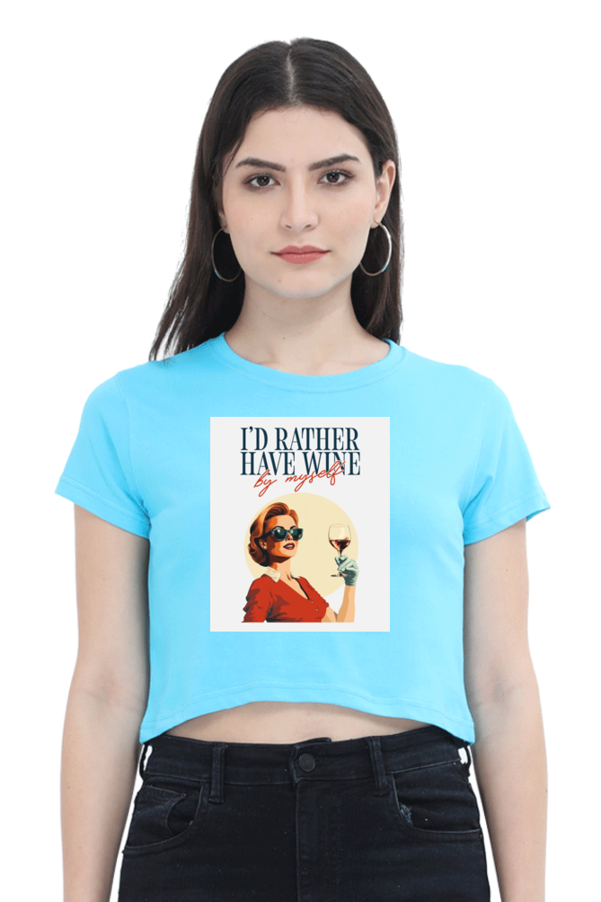 Women's Crop Top - I'd rather have wine