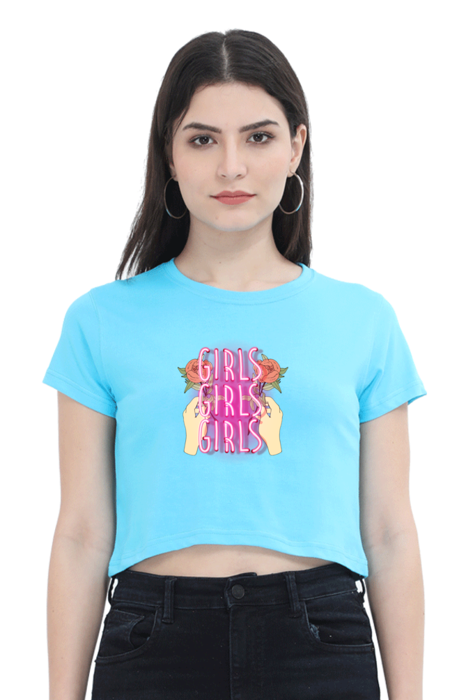 Women's Crop Top - GIRLS GIRLS GIRLS