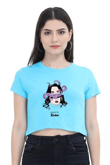 Women's Crop Top - Woman tentacles octopus