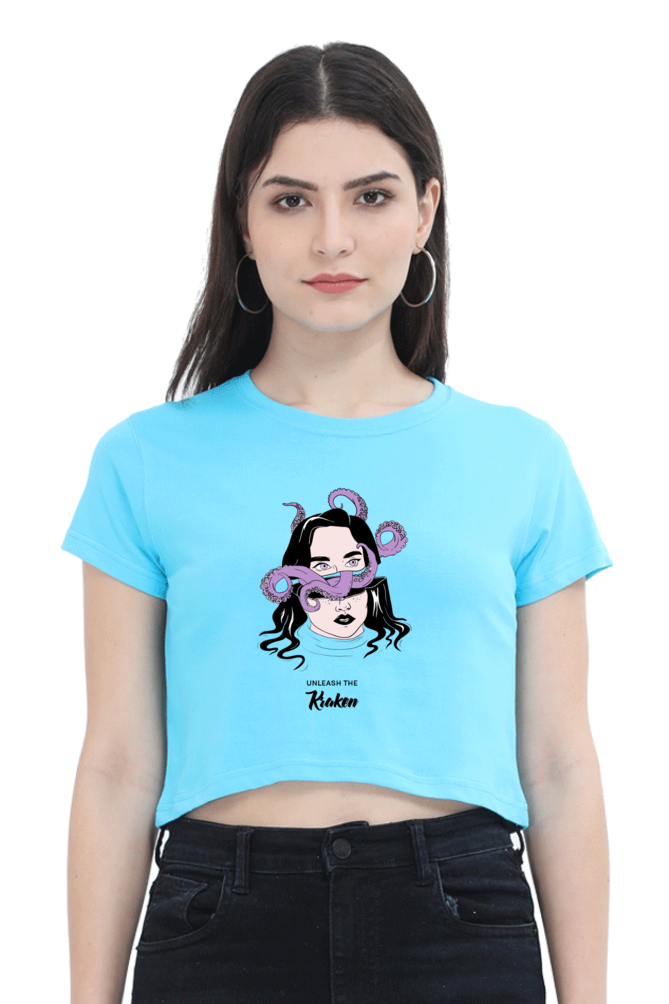 Women's Crop Top - Woman tentacles octopus