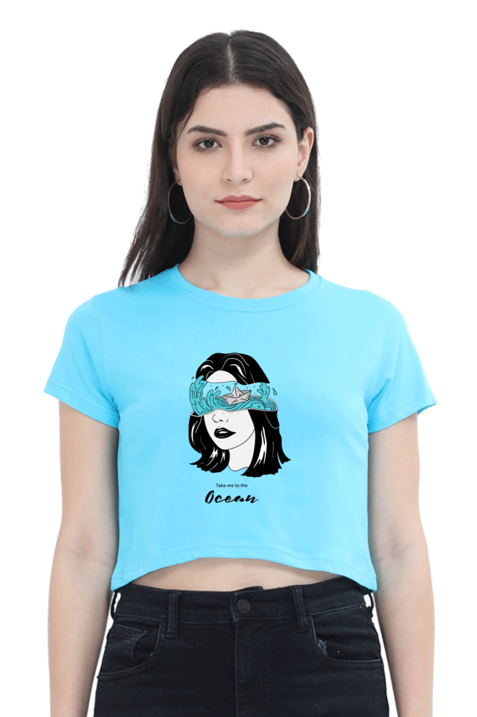 Women's Crop Top - Woman ocean