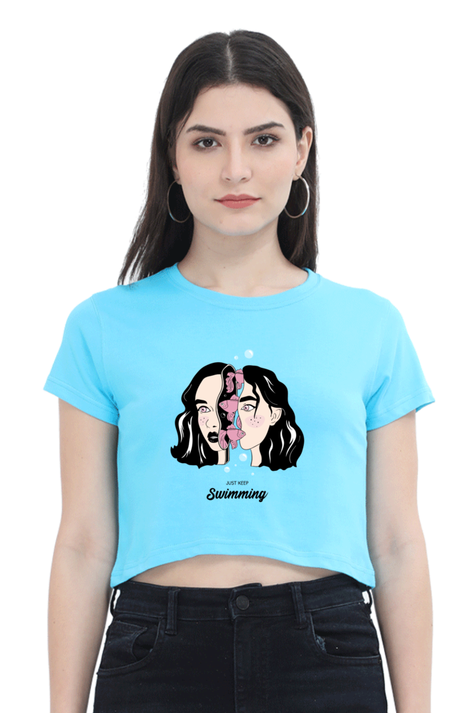 Women's Crop Top - Woman fish