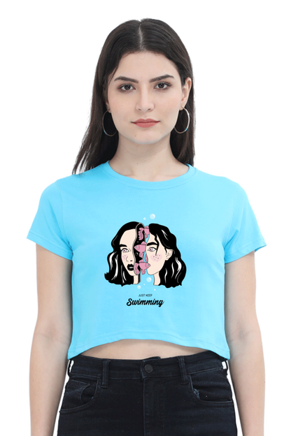 Women's Crop Top - Woman fish