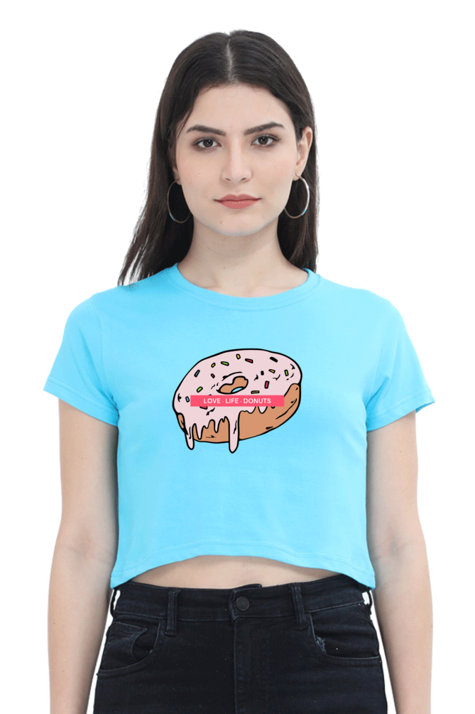 Women's Crop Top - Donut love life donut