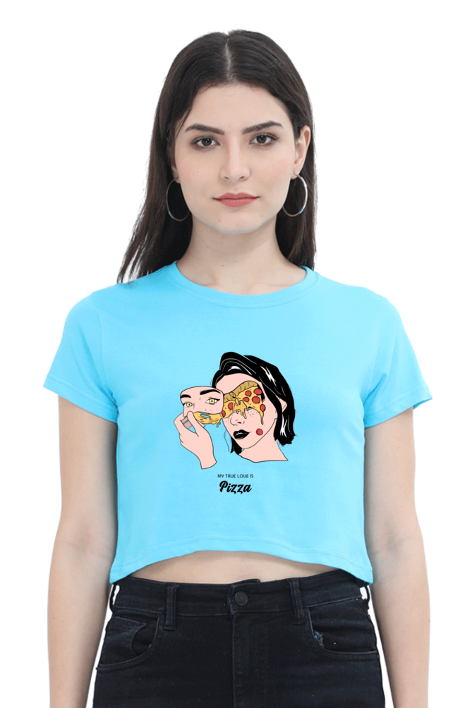 Women's Crop Top - Woman pizza