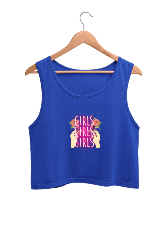 Women's Crop Tank Top - Girls Girls Girls