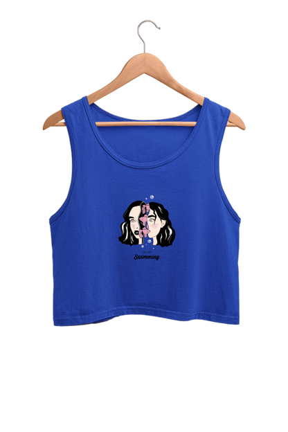 Women's Crop Tank Top - Woman fish