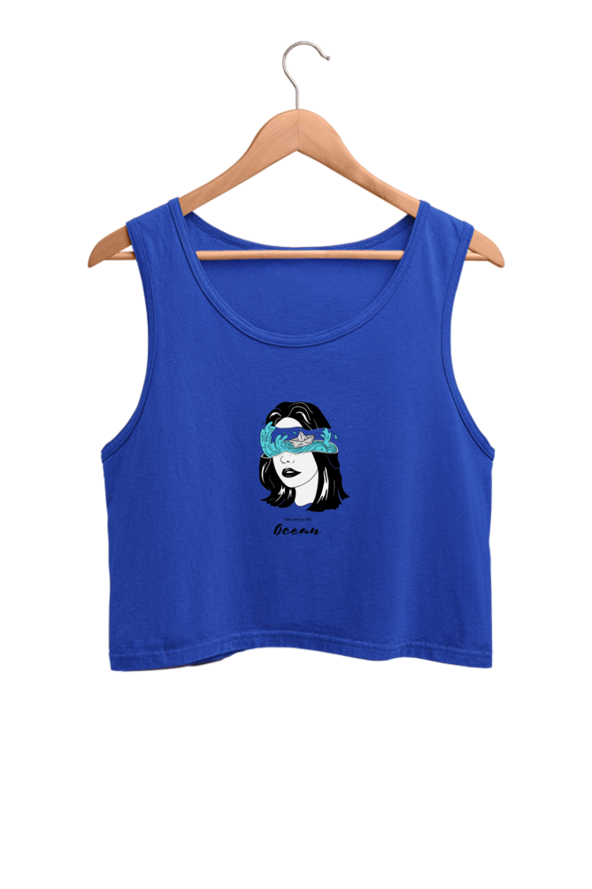 Women's Crop Tank Top - Woman ocean