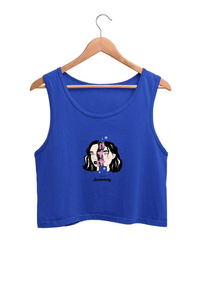 Women's Crop Tank Top - Woman fish