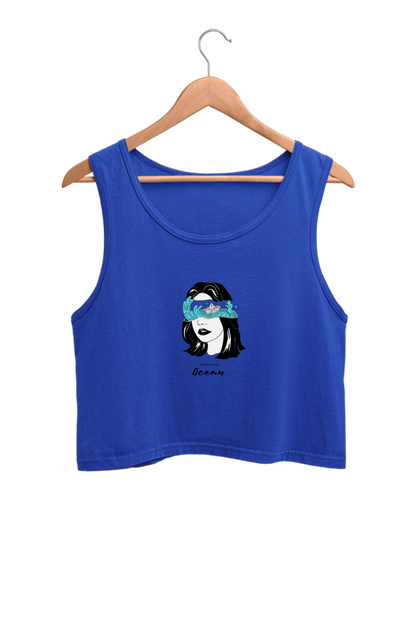 Women's Crop Tank Top - Woman ocean