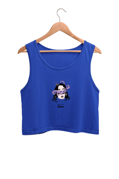 Women's Crop Tank Top - Woman octopus