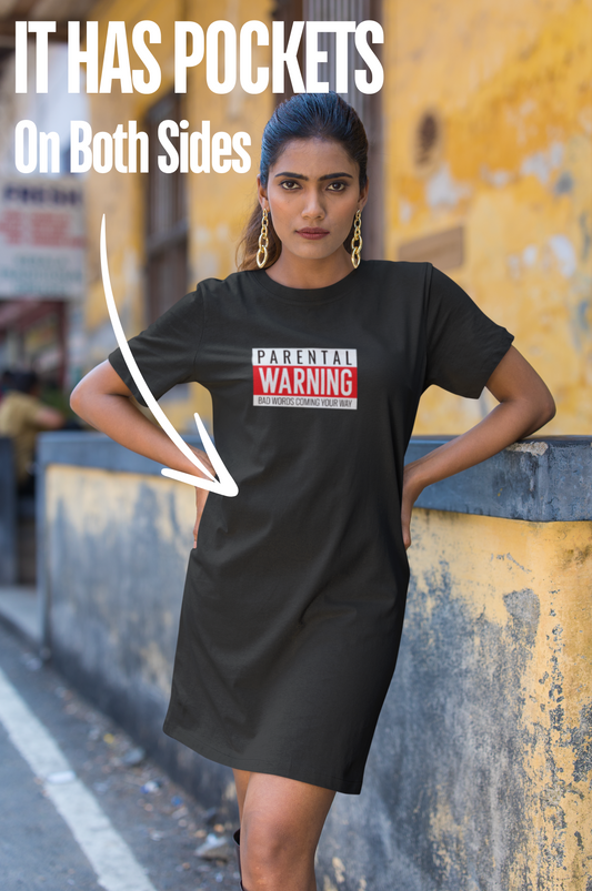 Women's T-shirt dress - Parental warning